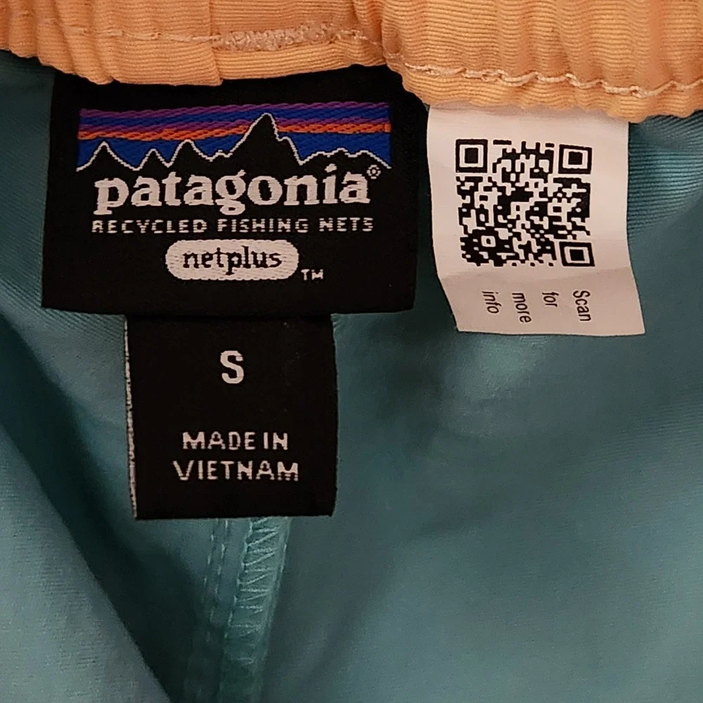 Patagonia Costa Rica Baggies Shorts Kids Small Teal Orange Unlined NetPlus 67088